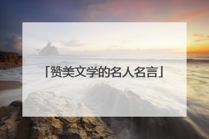 赞美文学的名人名言