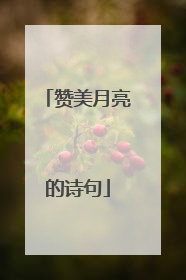 赞美月亮的诗句