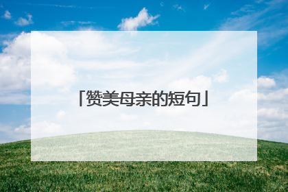 赞美母亲的短句