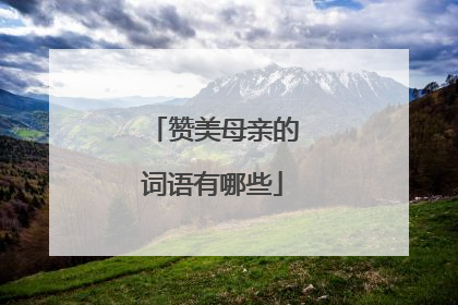 赞美母亲的词语有哪些