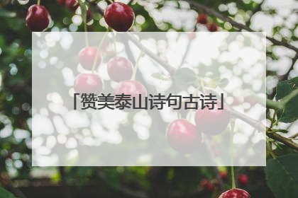 赞美泰山诗句古诗