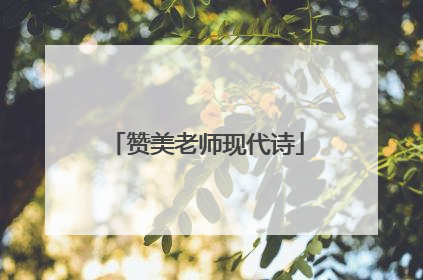 赞美老师现代诗