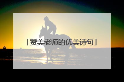 赞美老师的优美诗句