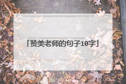 赞美老师的句子10字