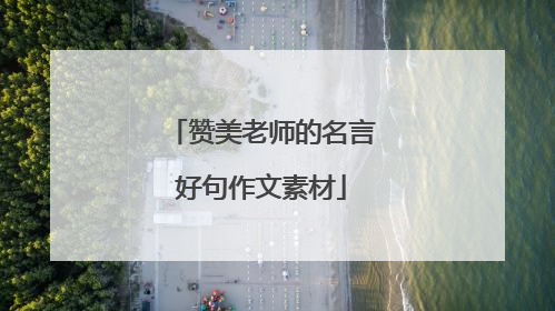 赞美老师的名言好句作文素材