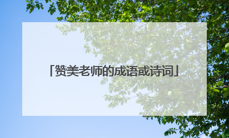 赞美老师的成语或诗词