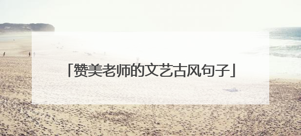 赞美老师的文艺古风句子