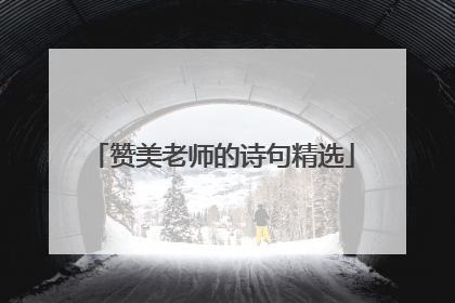 赞美老师的诗句精选