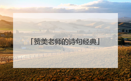 赞美老师的诗句经典