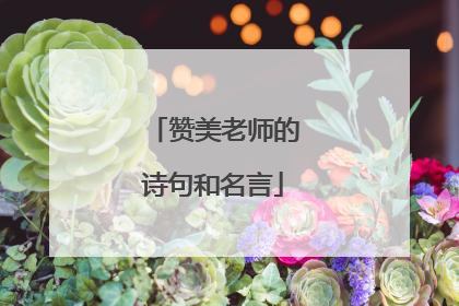 赞美老师的诗句和名言