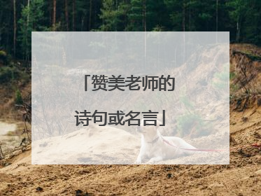 赞美老师的诗句或名言