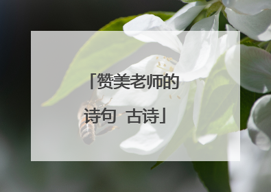 赞美老师的诗句 古诗