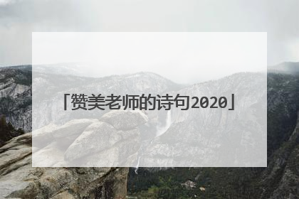 赞美老师的诗句2020