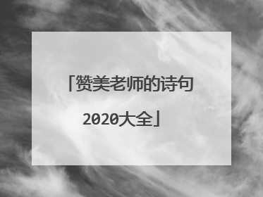 赞美老师的诗句2020大全