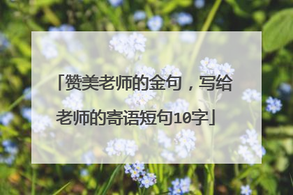 赞美老师的金句，写给老师的寄语短句10字