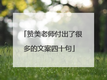 赞美老师付出了很多的文案四十句