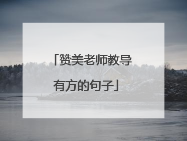 赞美老师教导有方的句子