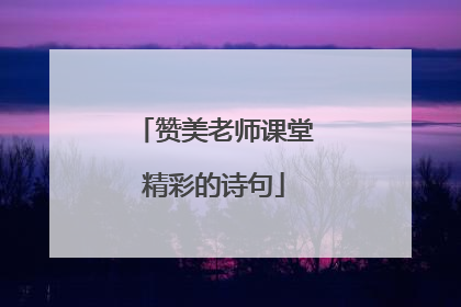 赞美老师课堂精彩的诗句