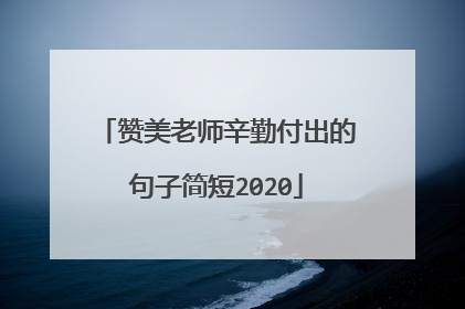 赞美老师辛勤付出的句子简短2020