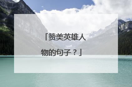 赞美英雄人物的句子？