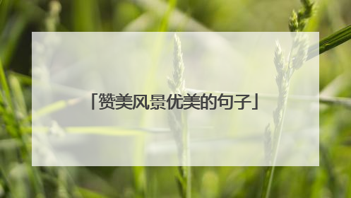 赞美风景优美的句子