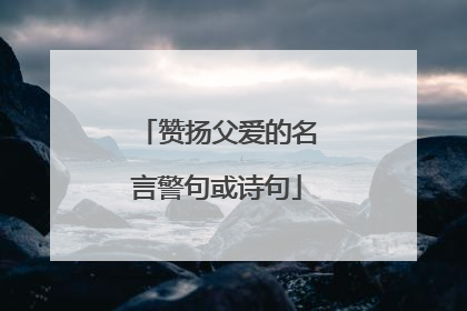 赞扬父爱的名言警句或诗句