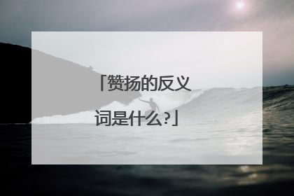 赞扬的反义词是什么?