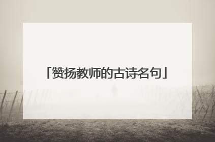 赞扬教师的古诗名句