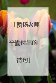 赞扬老师辛勤付出的诗句