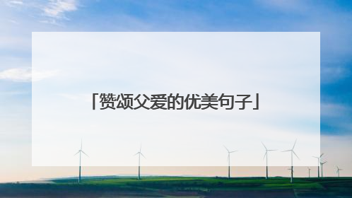 赞颂父爱的优美句子