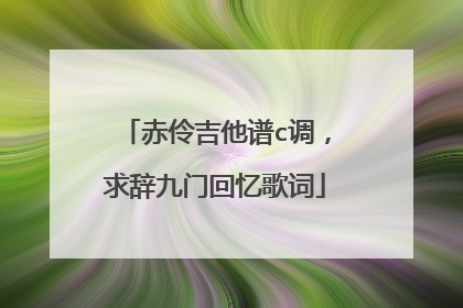 赤伶吉他谱c调，求辞九门回忆歌词