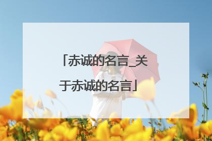 赤诚的名言_关于赤诚的名言