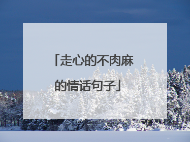 走心的不肉麻的情话句子