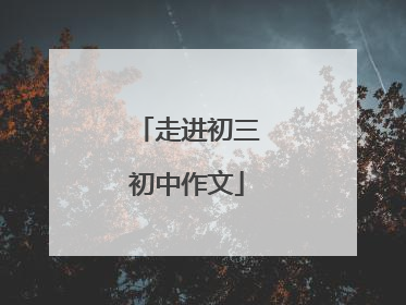 走进初三初中作文