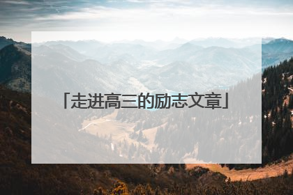 走进高三的励志文章