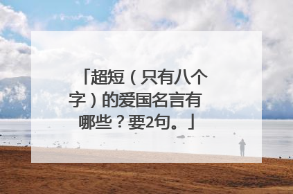 超短（只有八个字）的爱国名言有哪些？要2句。