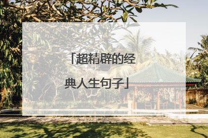 超精辟的经典人生句子