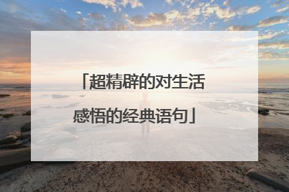 超精辟的对生活感悟的经典语句