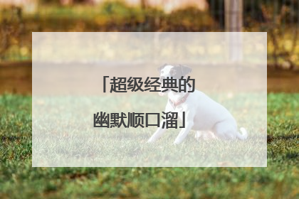 超级经典的幽默顺口溜