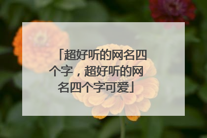 超好听的网名四个字，超好听的网名四个字可爱