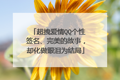 超拽爱情QQ个性签名、完美的故事，却化做眼泪为结局