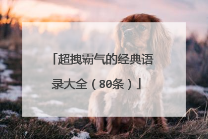 超拽霸气的经典语录大全(80条)
