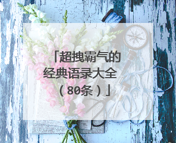 超拽霸气的经典语录大全(80条)