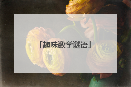 趣味数学谜语