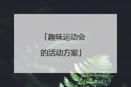 趣味运动会的活动方案