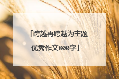 跨越再跨越为主题优秀作文800字