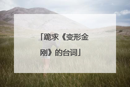 跪求《变形金刚》的台词