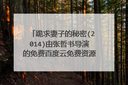 跪求妻子的秘密(2014)由张哲书导演的免费百度云免费资源链接在线等谢谢