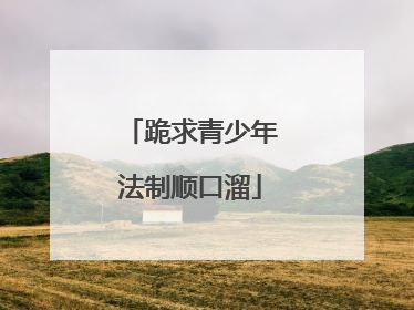 跪求青少年法制顺口溜