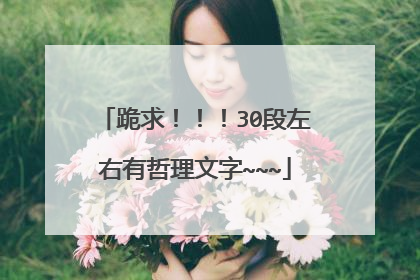 跪求!!!30段左右有哲理文字~~~